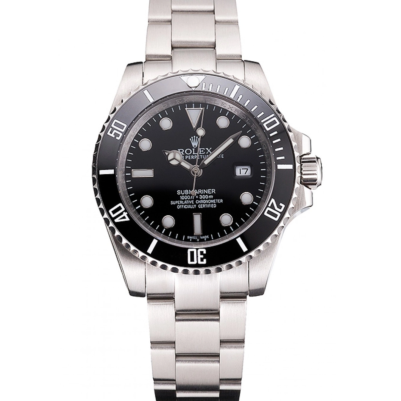 Rolex Black Submariner Date Case Swiss Small Bezel Dial Bracelet Stainless Steel And And 0805